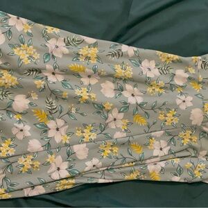 No Boundaries Floral Skirt in Soft Green and Cream